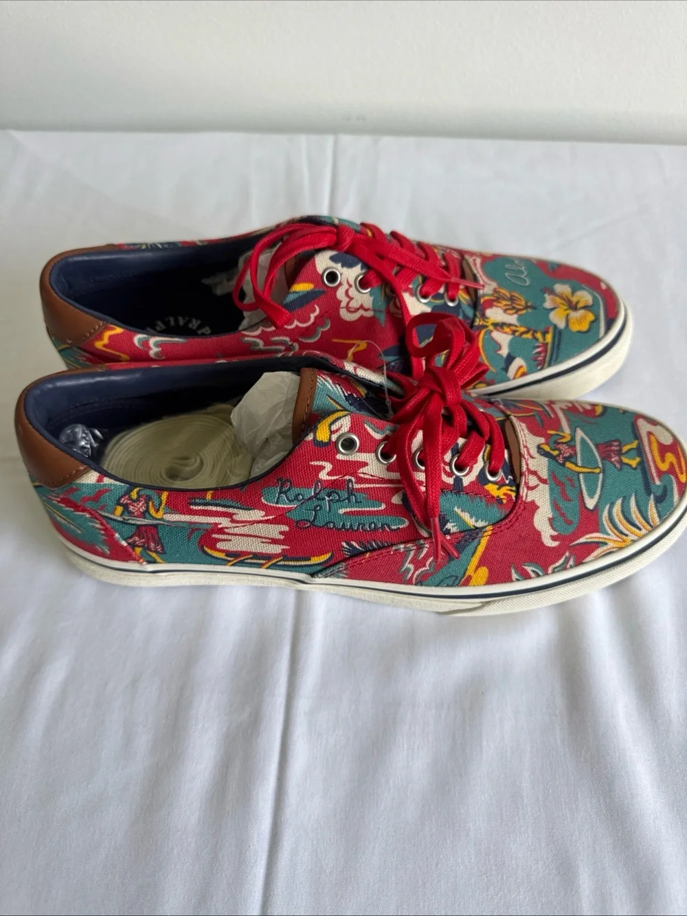 Polo Ralph Lauren Thompsyn Aloha Hawaiian Print Canvas Sneakers Men’s 9.5